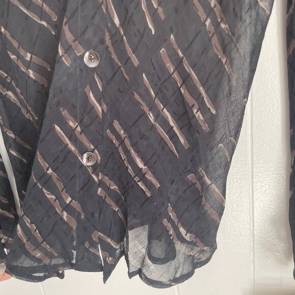 Sheer Tie Blouse Ethereal Boho Whimsigoth Y2K Fairy Grunge Top L NWT Romantic - Picture 8 of 10